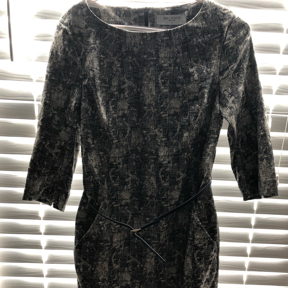 NWT MM LeFluer black 3/4 sleeve dress